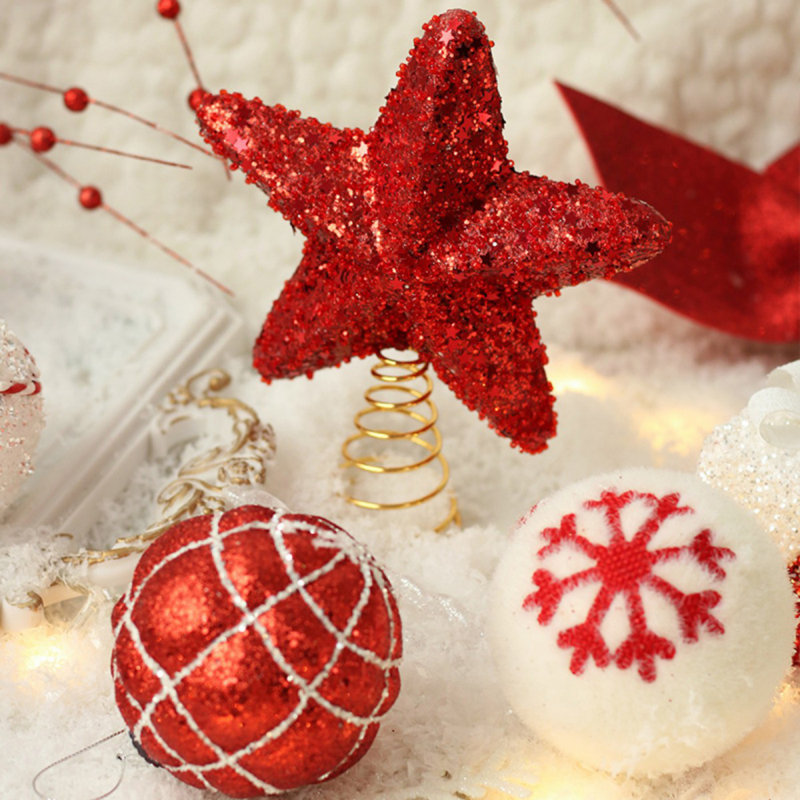Boule de Noël décorative, 18 pièces de boules de Noël suspendues incassables pour arbre de Noël, Rouge