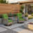 2-Person Patio Conversation Set With Rocking Swivel Chairs And Tempered-Glass Table-486542857