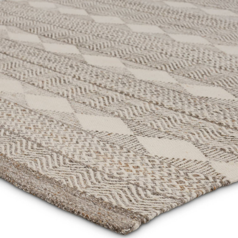 Wendy Jane Geometric Area Rug in Brown/Gray/Ivory, Rectangle 7'10" x 9'10"