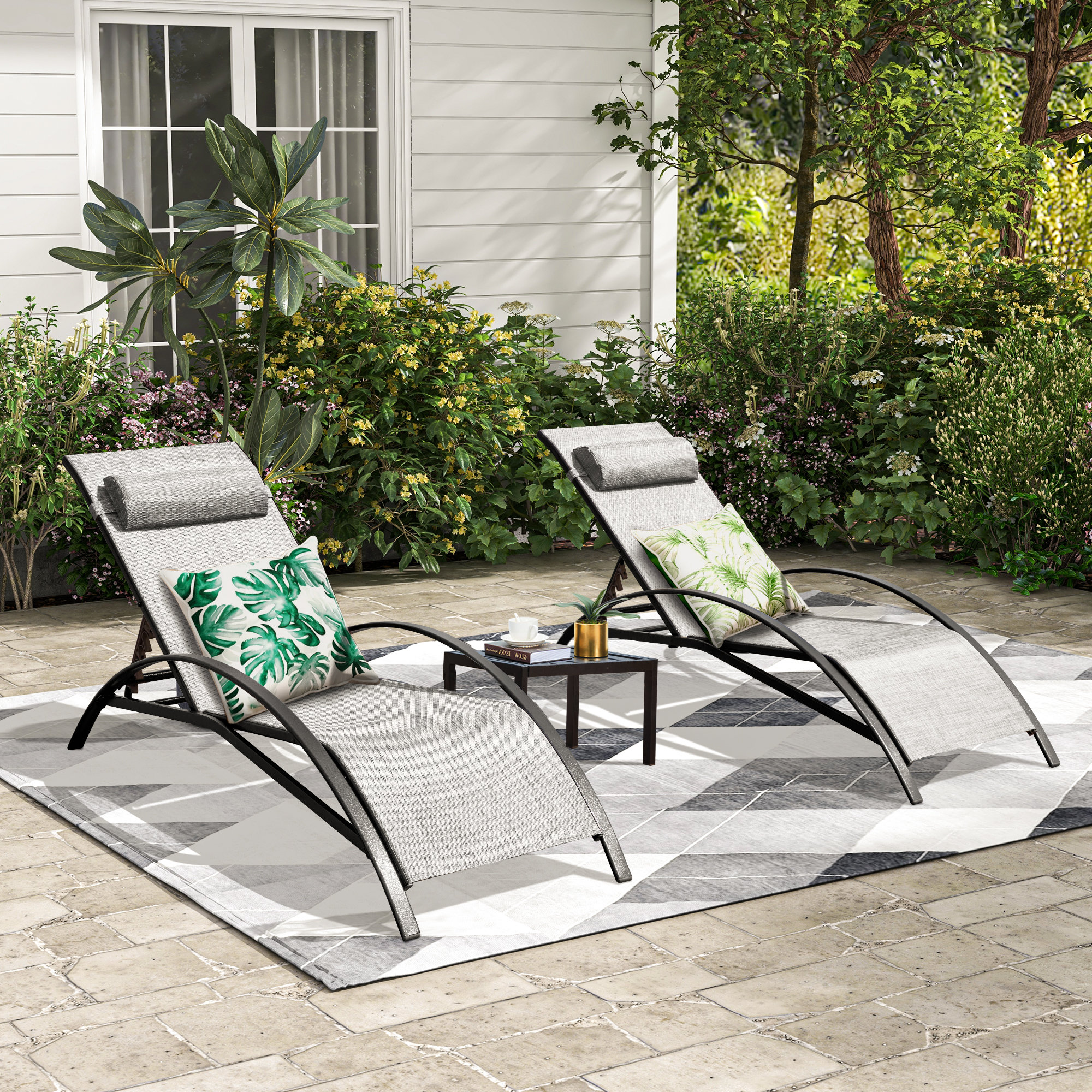 EROMMY Outdoor Chaise Lounge Set &amp; Reviews | Wayfair