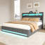 Carlyann Modern Fabric Bed Frame With LED Headboard Storage, USB & Type-C Ports, And Under-Bed Drawers-1629624115-1629624114