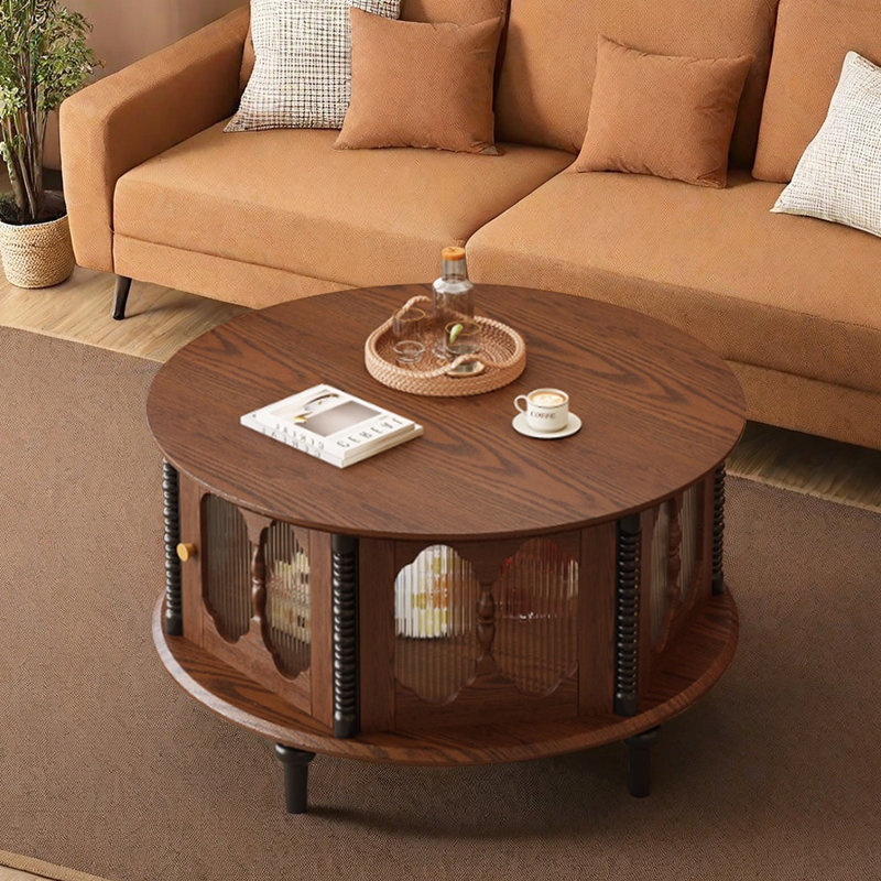 Table basse rétro et niche, H 18,89 po x l 39,37 po x P 39,37 po