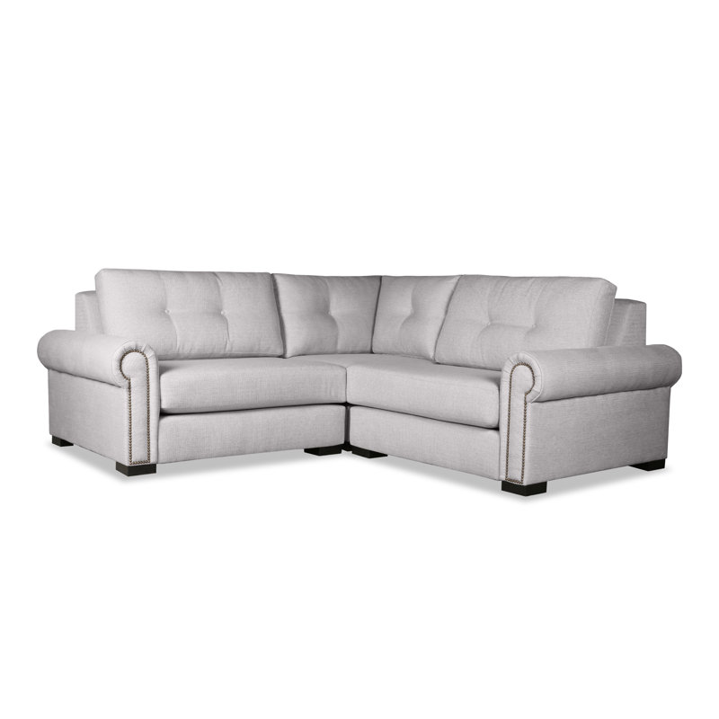 Mosely Upholstered L-Shaped Sectional Symmetrical, Gray