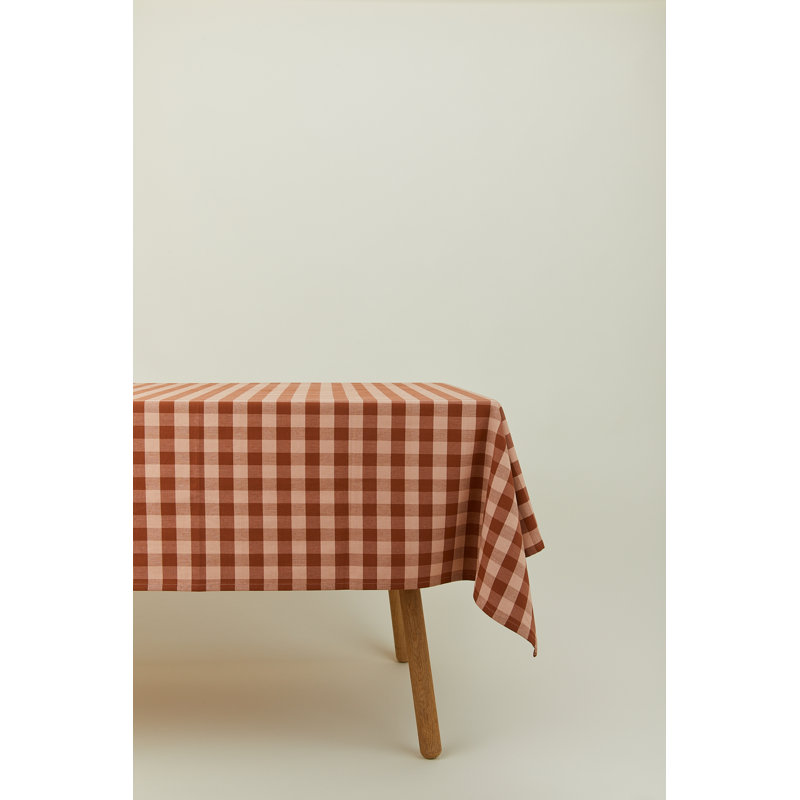 Essential Gingham Tablecloth, Blush/Terracotta