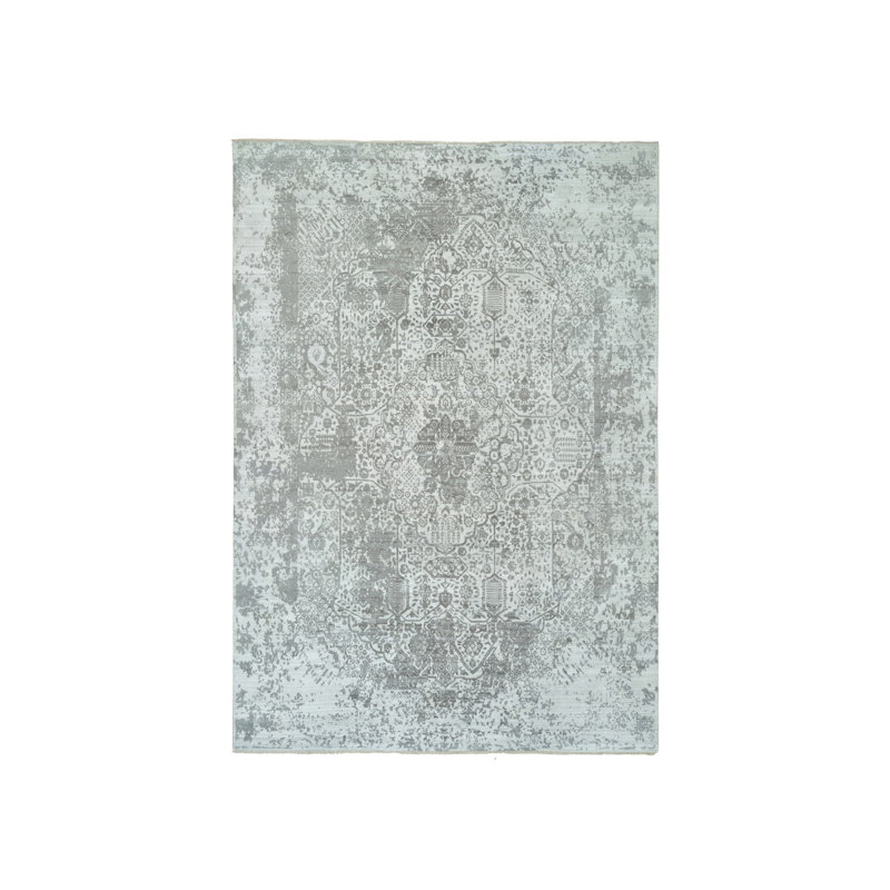 12'1"x17'10" Chrome Zoroastrian Hand Knotted Wool and Silk Oversized Rug F13AEC30FF2341DB81E80FDCBBD1F0EB