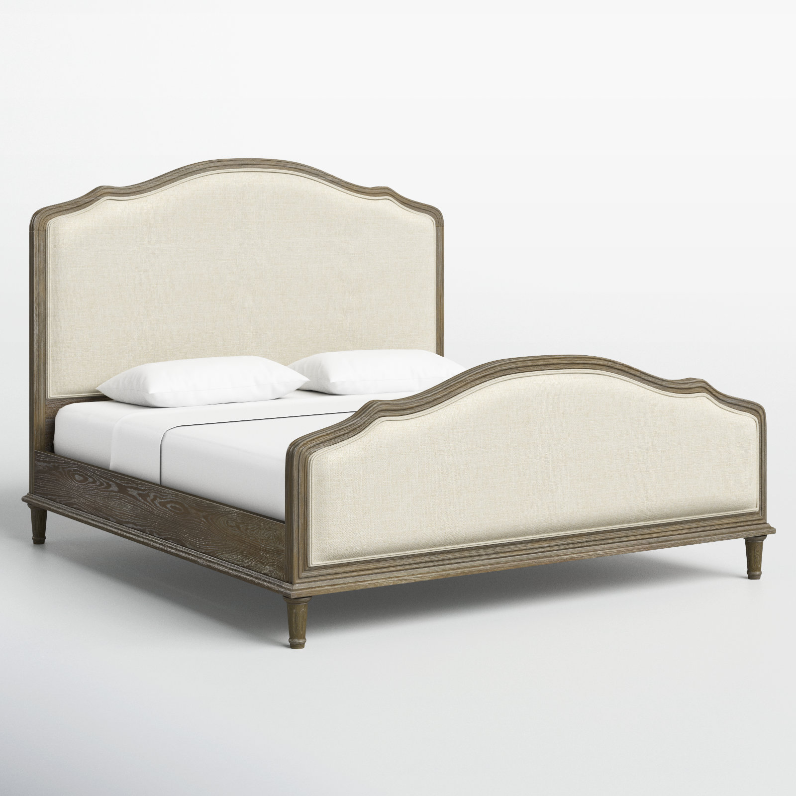 Watson Upholstered Oak Bed, King, Studio Gray