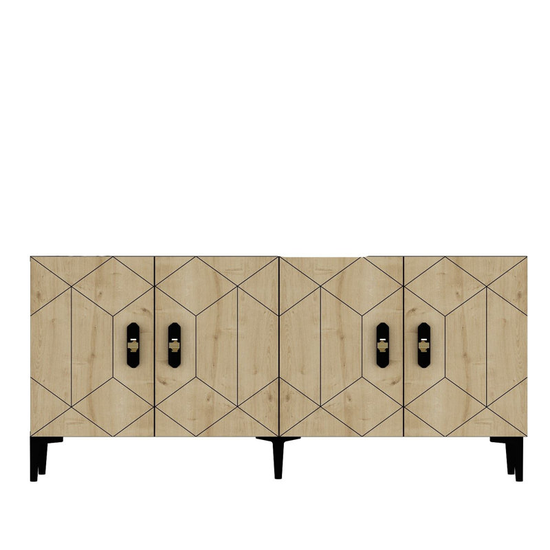 Console Catena Modern Parfait pour les solutions de rangement de salon et de vestibule, Beige foncé