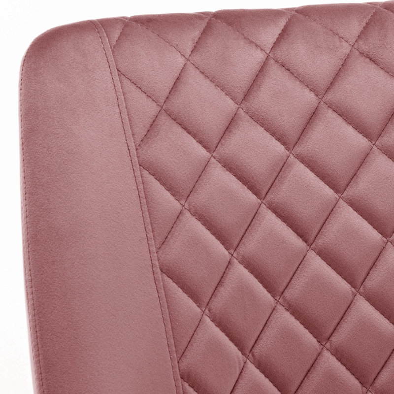 Velvet Task Chair, Pink, Gold