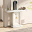 Console moderne avec base géométrique, canapé d'entrée étroit de 40 pouces avec décor doré, table d'appoint contemporaine en bois