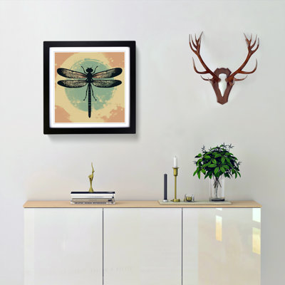 Dragonfly Retro Framed Print
