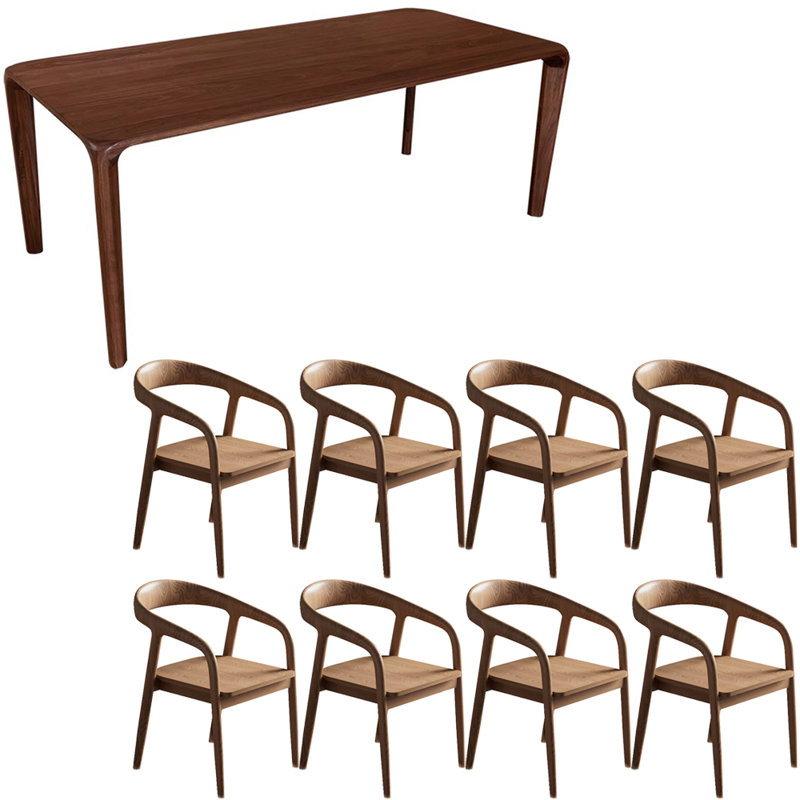 Ensemble de table de salle à manger en bois massif de style américain, H 29,5 po x L 78,7 po x l 31,4 po