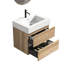 Meuble-lavabo Grace 24 en chêne brut, lavabo blanc brillant, tiroirs silencieux, finition E0, bonde en U, profondeur 24,26 po, meuble-lavabo mural moderne, design chêne, panneaux doubles E1, fermeture amortie