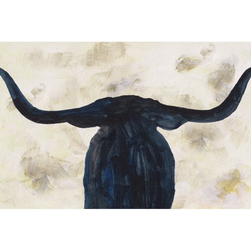 Blue Shadow II - Wrapped Canvas Painting, Black Floater Framed, 81cm H x 122cm W