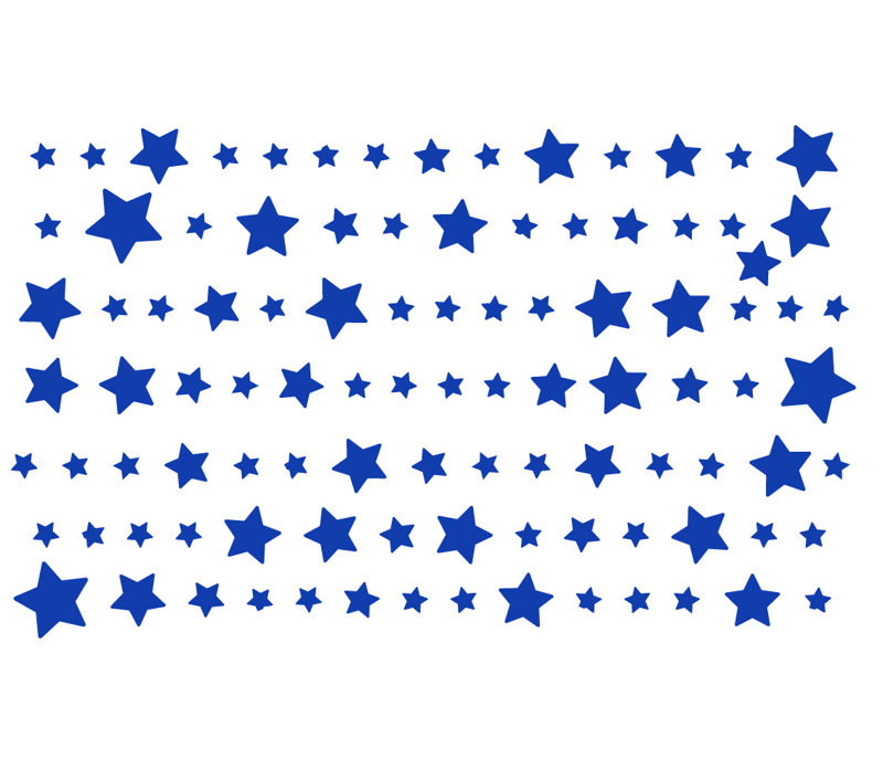 Décalcomanie murale nuit starry, H 22 po x l 36 po x P 0,01 po, Bleu foncé