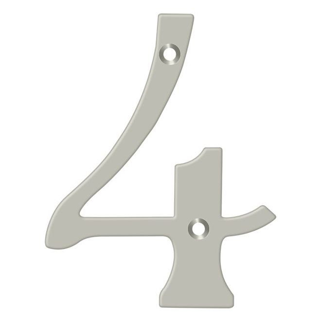 Chiffres de 4 po Deltana, Nickel brossé, 4