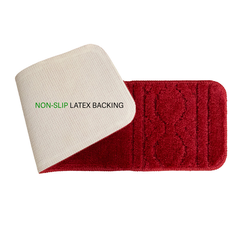 Tapis d'escalier marocain à profil moyen en velours lavable à la machine, Brun, Rectangle 7,5 po x 2 pi 2 po, 3