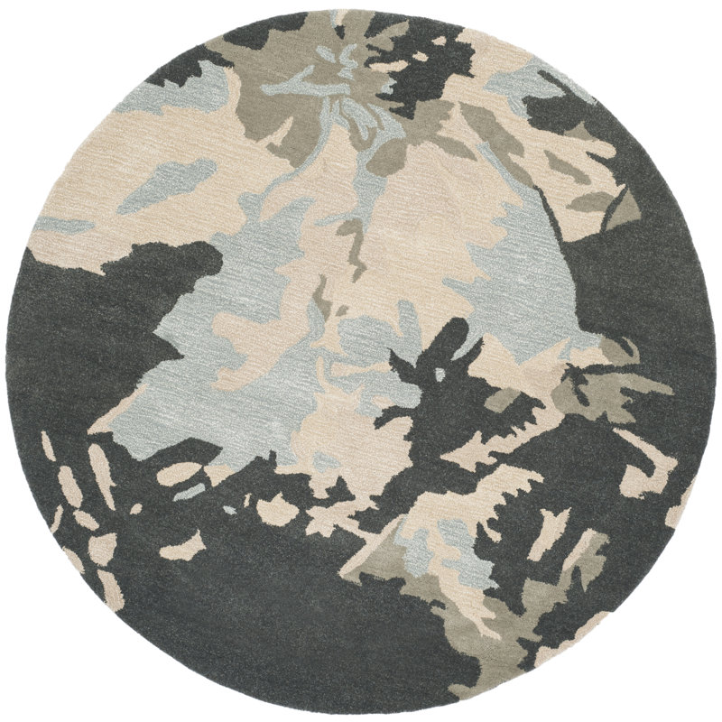 Jefferson Hand Tufted Wool, Viscose Rug, Round 6'