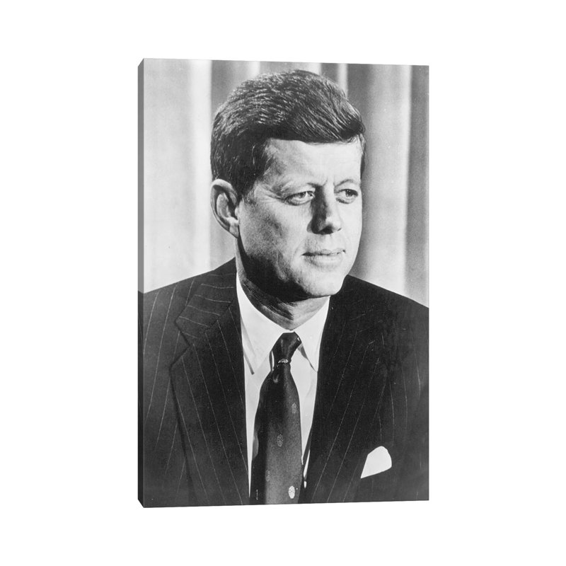 John F Kennedy - Wrapped Canvas Print, 45.72cm H x 30.48cm W x 1.91cm D