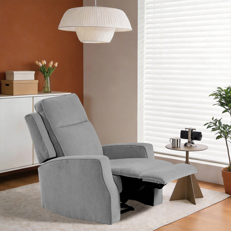 LINDEN Multi-Position Recliner Sofa Chair with Pocket Spring Cushion, Pet-Friendly Performance Fabric, Gray