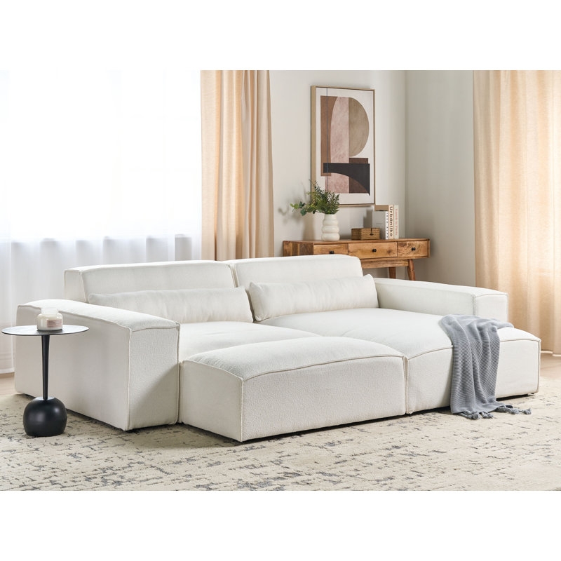 Boleslovas 2 Seater Sofa & Chaise, Left Hand Facing, White