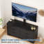 Meuble télé spacieux à 6 tiroirs - Commode média moderne en bois noir avec support réglable pour téléviseurs de 75 po ou moins - Commode de chambre en panneau de fibres à densité moyenne robuste, rangement dans le salon, bureau - Couleur: noir-1439099946