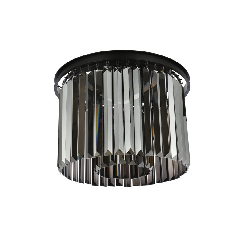 Yazmin Flush Mount, Gray, Matte Black