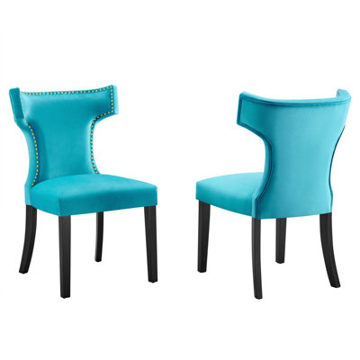 Modway Curve Performance Velvet Dining Chairs