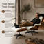 Chaise longue pivotante en cuir véritable classique avec repose-pieds pour le salon, fauteuil d'appoint en bois massif-1366739933