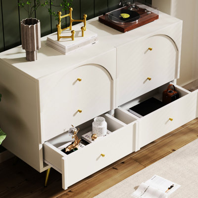 Armoire moderne avec pied en métal blanc crème. Spacieux pour un usage domestique. Convient à la cuisine, au salon et à la salle à manger. Pied blanc. Espace de rangement généreux. Pour