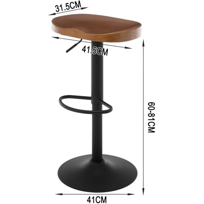 Planas Adjustable Height Counter Stool with Metal Frame, Brown