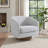 Applewold Upholstered Beige Chenille Swivel Barrel Chair with Solid Wood Base-114606133
