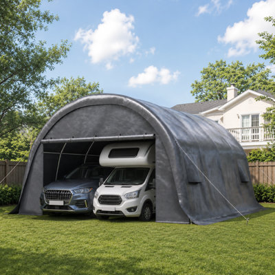 Abri d'auto dôme de 6 m x 6 m, structure en acier galvanisé, résistant à la neige et étanche, pour VUS