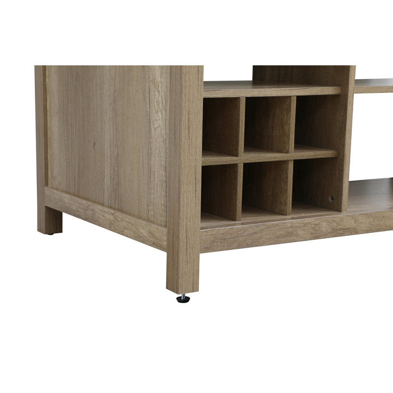48 inch Kitchen Island, Natural Oak/Black