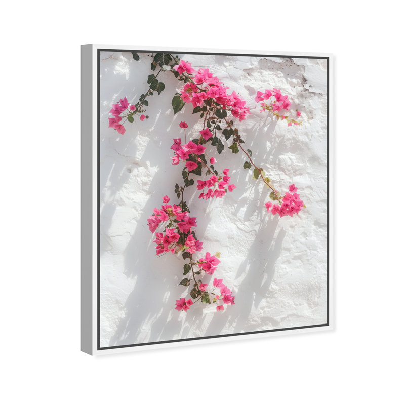 Santorini Blush Print by Oliver Gal, 17"H x 21"W, White Floater Frame
