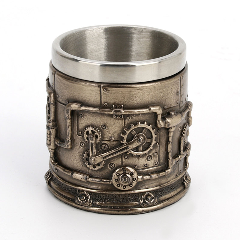 Petite tasse à vapeur en bronze coulé à froid 3,74 pouces L