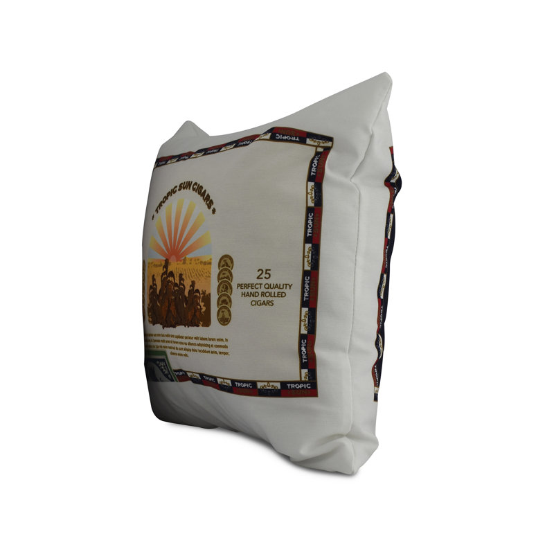 Cuban Flare Indoor/Outdoor Reversible Throw Pillow, 16" x 16", Navy Blue