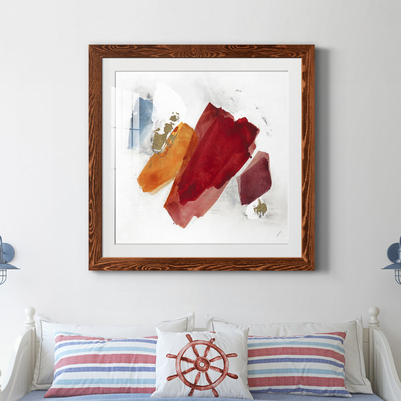 Équilibre - Peinture encadrée, Papier noyer, H 35,5 po x l 35,5 po x P 1,5 po