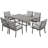 Freada 6 - Person Patio Dining Set Umbrella Hole Included Rectangular Table with Cushions Included