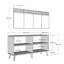 Console moderne, blanc et argent, panneau de particules recouvert de mélamine à 100%, épaisseur: 0,7 pouce | Conception géométrique élégante, parfaite pour le salon et le vestibule, durable et élégante-1133188148