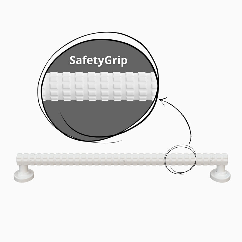 SafetyGrip 24in. Straight Grab Bar - White