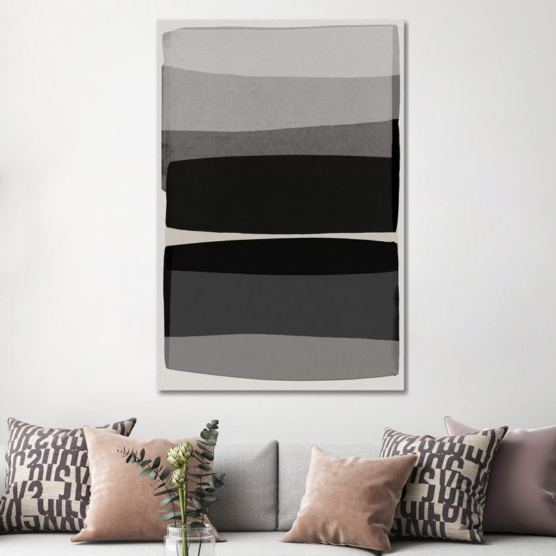 Giclée moderne en noir et blanc par Orara Studio - Toile tendue avec châssis, H 60 po x l 40po x P 1,5 po