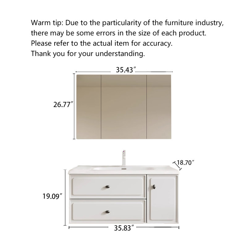 Meuble-lavabo de style français en nid d'abeille en aluminium avec lavabo en céramique intégré
