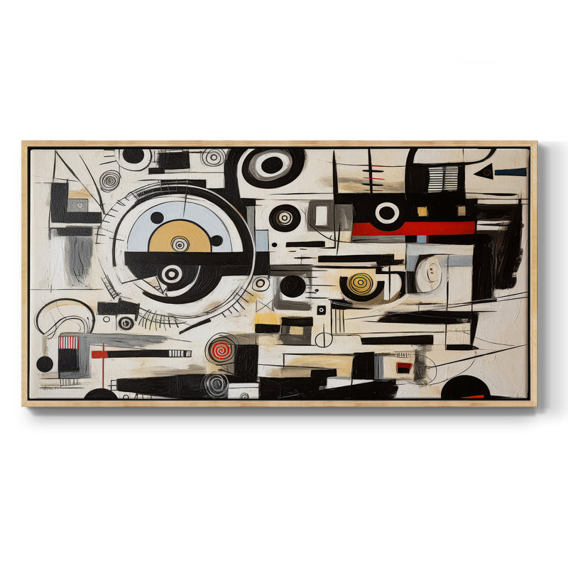 Abstrait, série CCL XXVII, toile tendue avec châssis, prête à être accrochée, H 21 po x l 41 po, Naturel