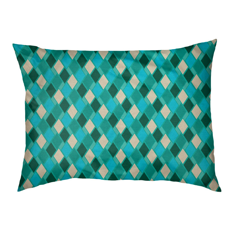 Coussin de diamants rétro Byrge, Très grand (l 52 po x P 42 po x H 17 po), Bleu ciel / Vert