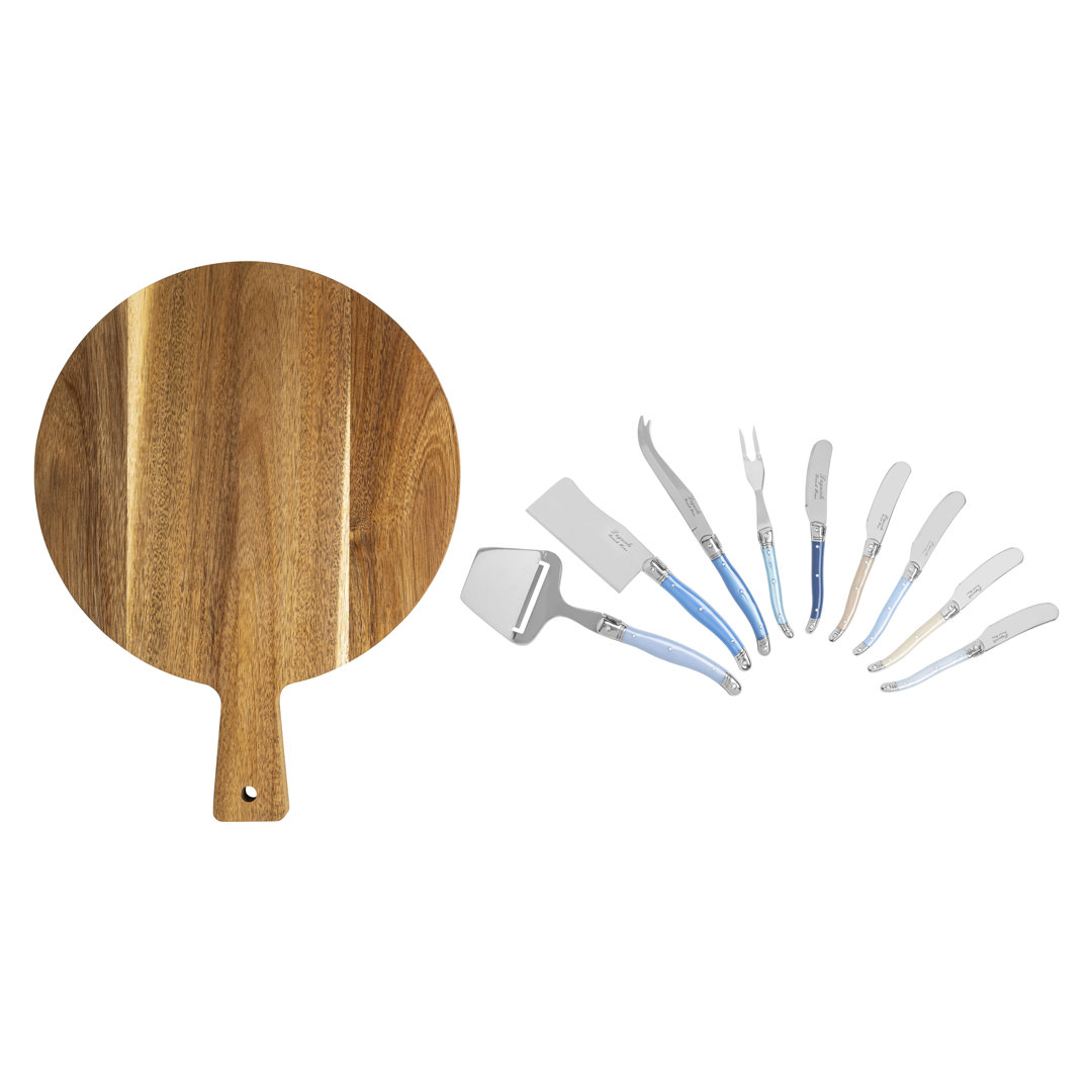 French Home Laguiole Cheese Knives and Spreaders Set with Wood Board French Home