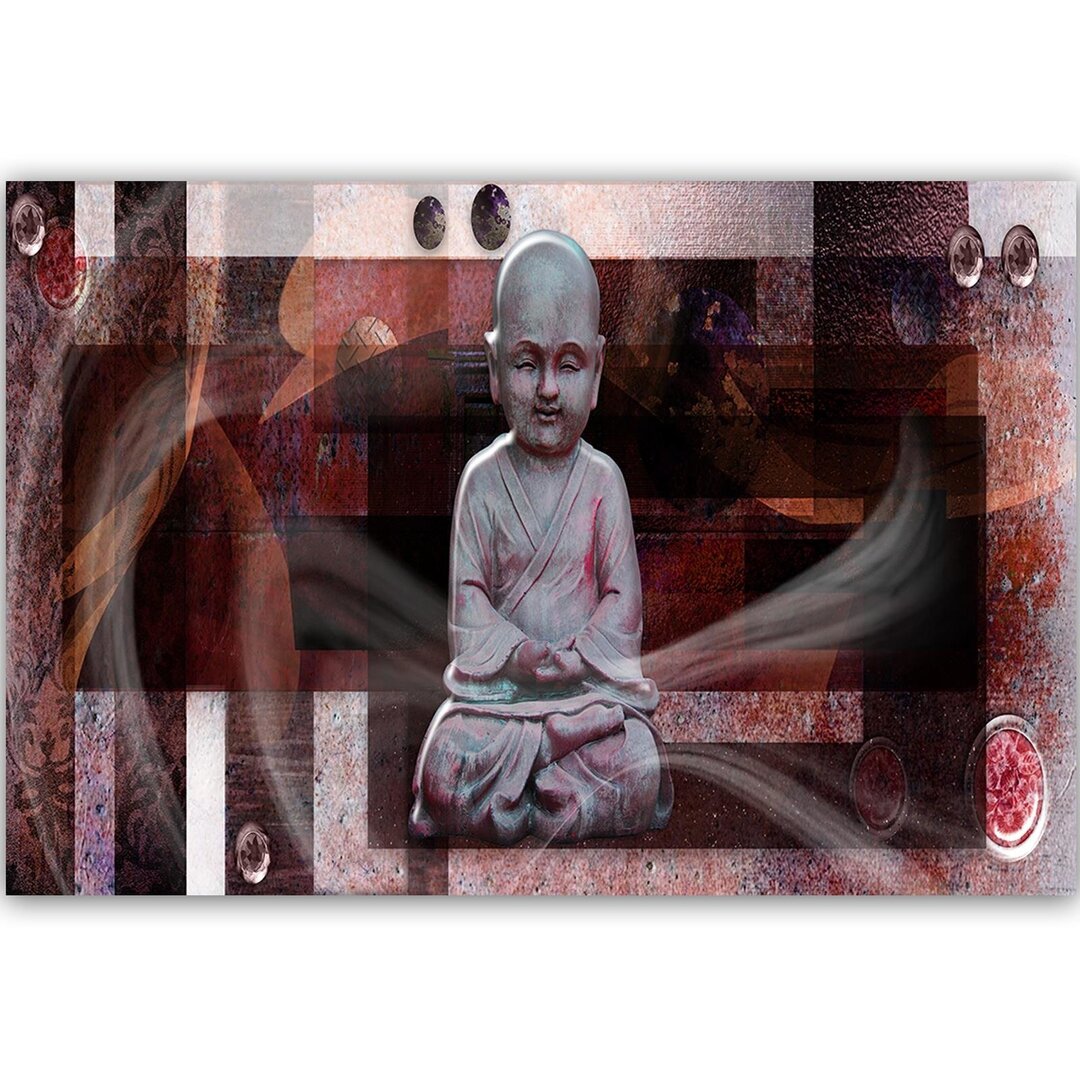 Leinwandbild Buddha mit geometrischen Formen