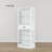 74.8" H White 4 Glass Door Wine Cabinet With LED Lights