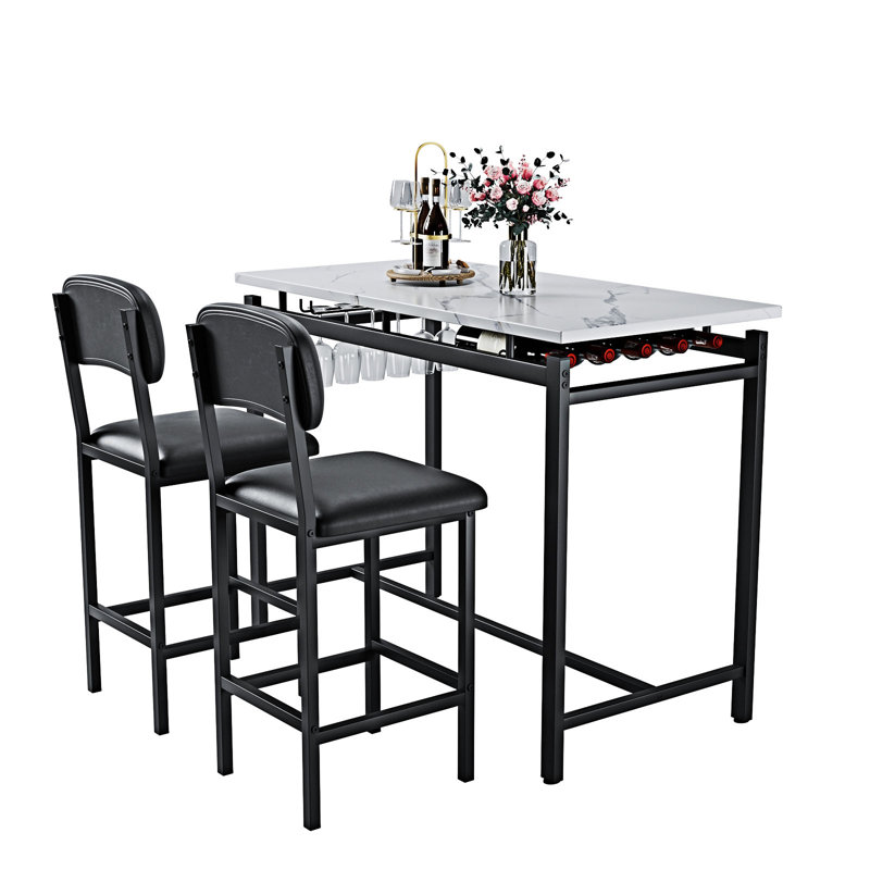 Ensemble de table de salle à manger 3 pièces pour petits espaces, appartement, petit-déjeuner