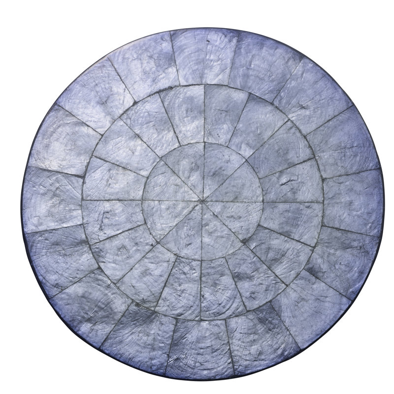 Round Capiz Placemat, Periwinkle