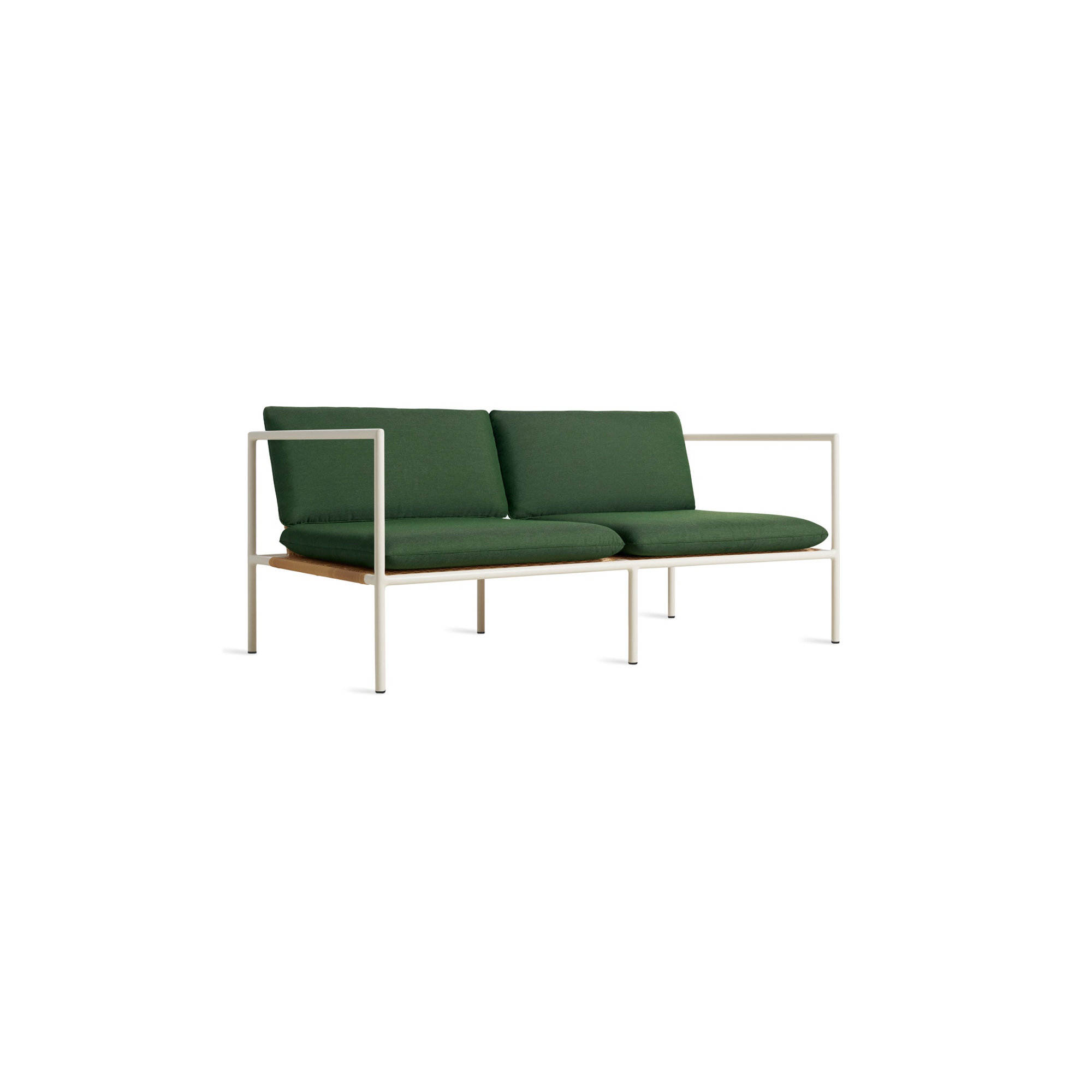Dog Days 62'' Wide Loveseat with Sunbrella® Cushions, White, Sunbrella Ivy